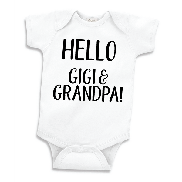 Hello Gigi and Grandpa, Pregnancy Announcement Bodysuit – Bump and