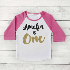 Girl First Birthday Outfit One Birthday Shirt PERSONALIZED One Year Old Girl Birthday Outfit First Birthday Girl Shirt Raglan 091 - Bump and Beyond Designs