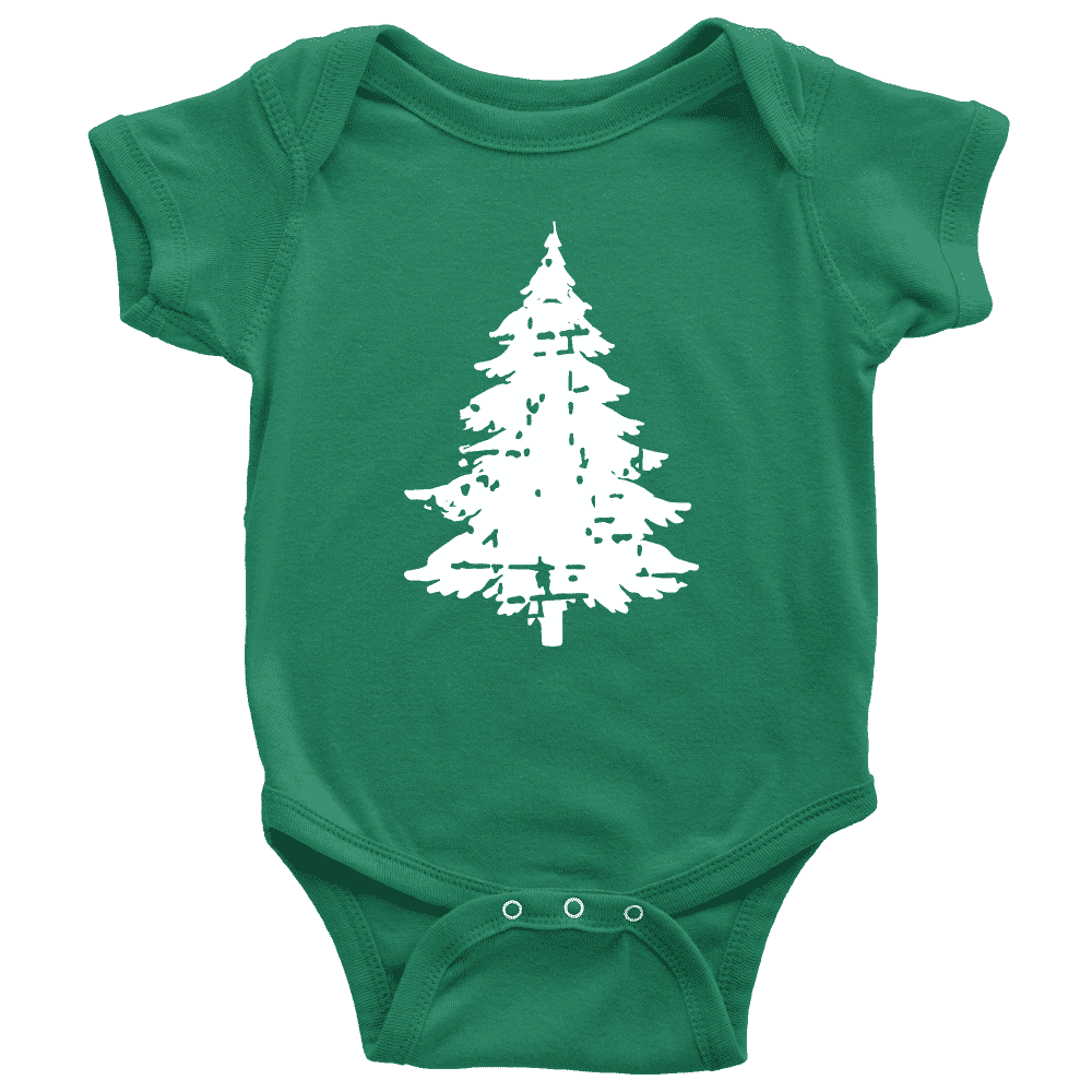 Baby Christmas Bodysuit, Distressed Infant Christmas Tree Shirt - Bump and Beyond Designs