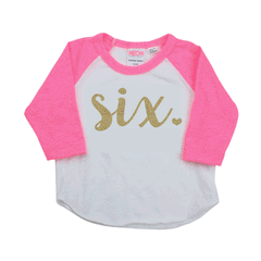 Sixth Birthday Shirt, I am Six, Gold Lettering - Bump and Beyond Designs