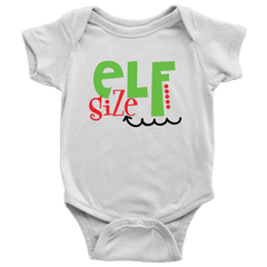 Elf Size, Funny Christmas Onesie, Baby First Christmas Outfit for Boys and Girls - Bump and Beyond Designs
