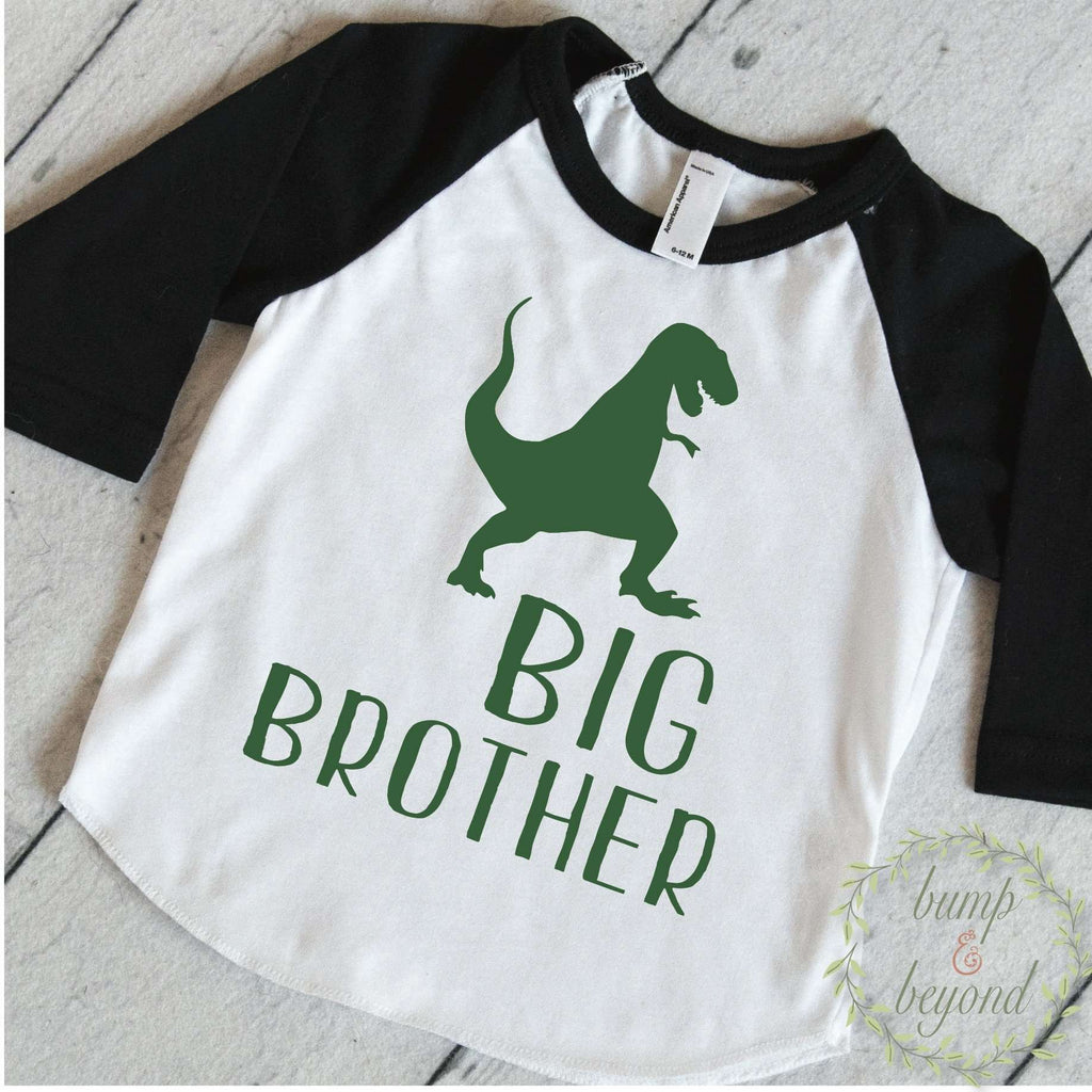 Dinosaur Big Brother Shirt, Big Brother to Be Raglan, Pregnancy