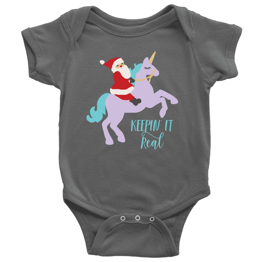 Baby Funny Christmas Outfit, Santa Riding a Unicorn Shirt - Bump and Beyond Designs