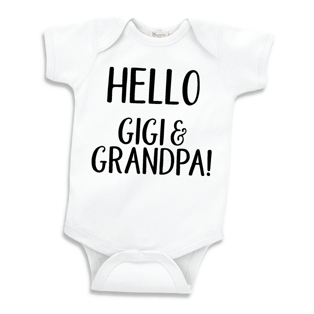 Hello Gigi and Grandpa, Pregnancy Announcement Bodysuit