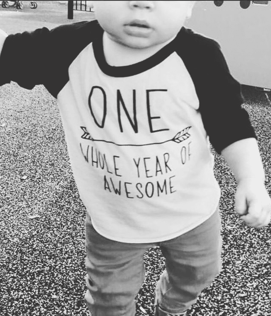 1st Birthday Boy Shirt - One Whole Year of Awesome - Bump and Beyond Designs
