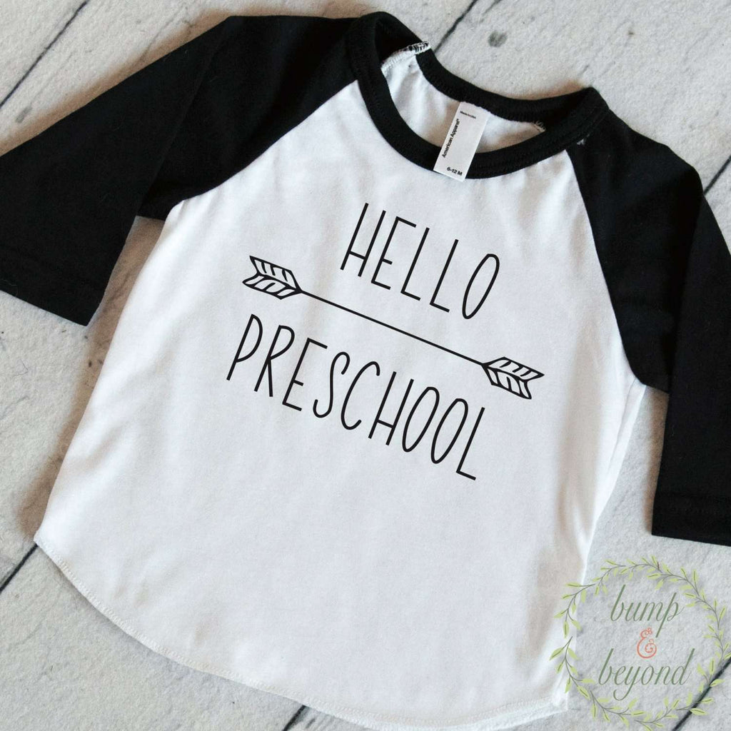Back to School Outfit, First Day of Preschool Shirt, Hello Preschool, Boys Back to School Outfit, 1st Day of Preschool Outfit 260 - Bump and Beyond Designs