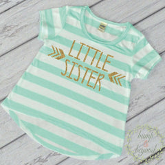Little Sister Shirt Matching Sibling Shirts Little Sister T-Shirt Little Sister Shirts Pregnancy Announcement Baby Girl Photo Prop 016 - Bump and Beyond Designs