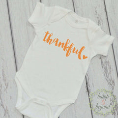 Baby Girl Thanksgiving Outfit Thankful Shirt Baby's First Thanksgiving Outfit My First Thanksgiving Outfit Newborn Thanksgiving Shirt 003 - Bump and Beyond Designs