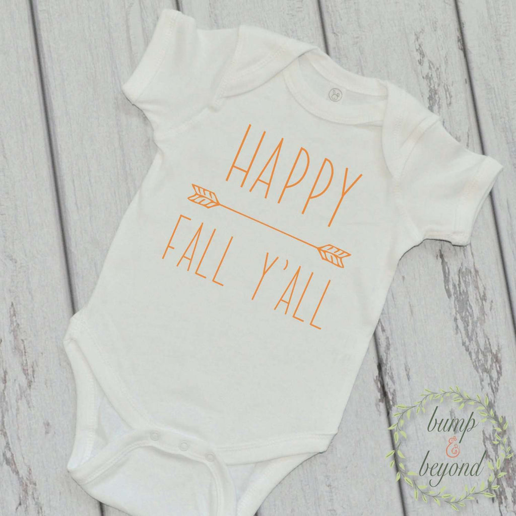 My First Fall Happy Fall Y'All Thanksgiving Outfit for Baby Pumpkin Patch Outfit My First Thanksgiving Babys 1st Halloween Outfit 007 - Bump and Beyond Designs