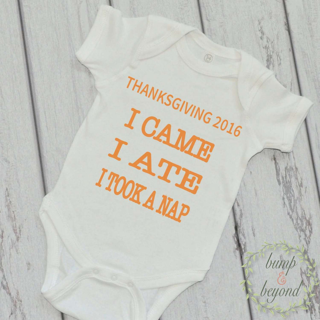 Happy Thanksgiving Shirt Baby Happy Thanksgiving Shirt Baby's 1st Thanksgiving Shirt Baby Boy Baby Girl First Thanksgiving Outfit 08 - Bump and Beyond Designs