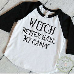 Toddler Halloween Shirt, Witch Better Have My Candy, Kids Halloween Shirt, Halloween Shirt for Boys, Toddler Halloween Outfit 014 - Bump and Beyond Designs