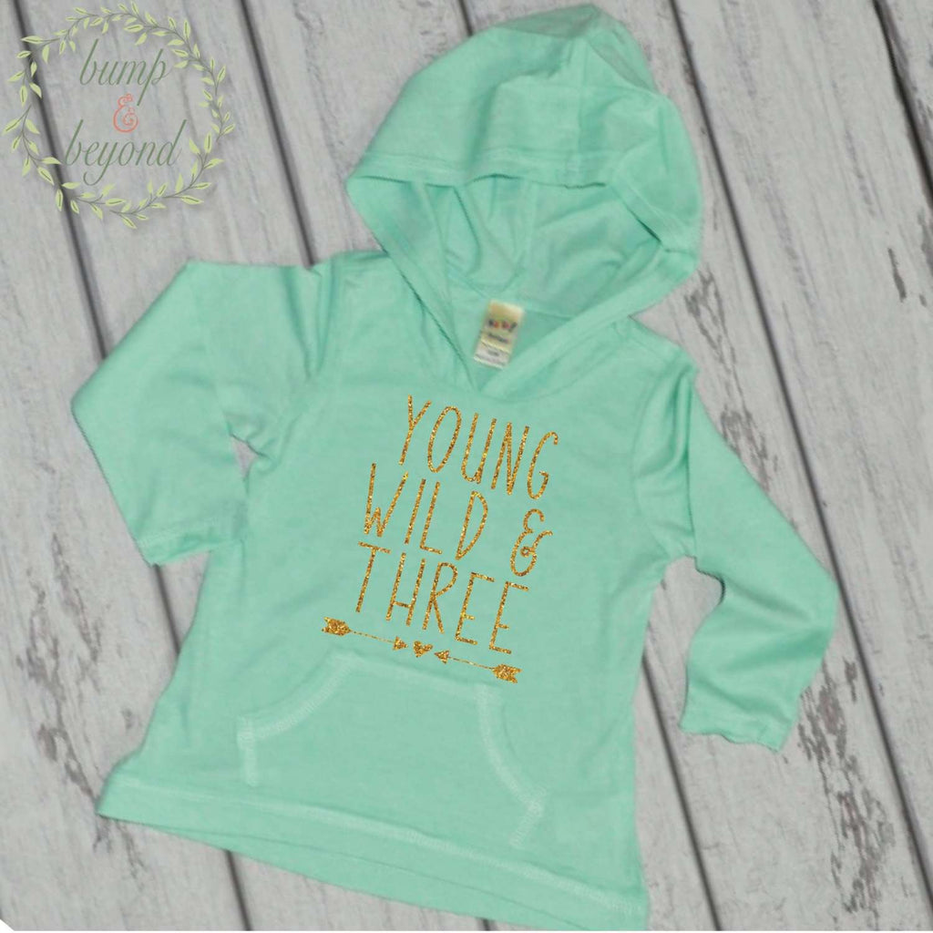 3rd Birthday Hoodie, Young Wild & Three - Bump and Beyond Designs