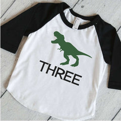 Third Birthday Shirt for Boys, Kids Dino Birthday Shirt, T-Rex Birthday Outfit, Dinosaur Birthday Party Shirt, Kids Birthday Shirt 317 - Bump and Beyond Designs