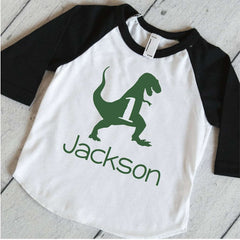 Personalized 1st Birthday Shirt, Kids Birthday Outfit, Boys Dinosaur Shirt, T-Rex Birthday Shirt, Dinosaur Birthday Party Shirt 323 - Bump and Beyond Designs