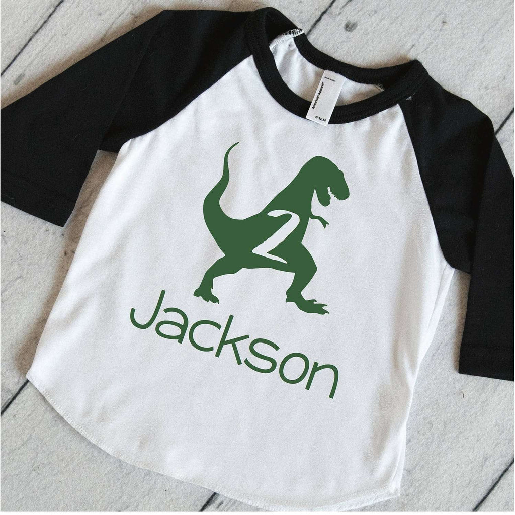 Second Birthday Personalized Dinosaur Shirt Boys Birthday Outfit, Dinosaur Shirt, Boys Birthday T-Rex Shirt, Dino Birthday Shirt 323 - Bump and Beyond Designs