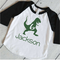 Dinosaur Birthday Party Shirt, Boys Personalized Birthday T-Rex Shirt, Dinosaur Birthday Shirt, 6th Birthday Shirt, Dino Sixth Birthday 323 - Bump and Beyond Designs