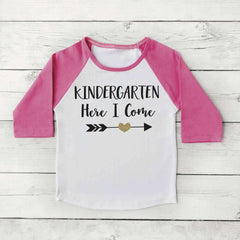 Back to School Shirt, Kindergarten Here I Come Shirt Girl First Day of School Photo Prop 298 - Bump and Beyond Designs