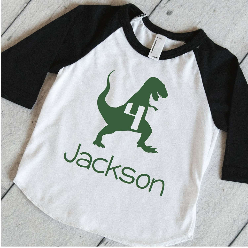 Personalized 4th Birthday Shirt, T-Rex Shirt, Dino Birthday Shirt, 4th Birthday Shirt, Boys Birthday Shirt, Dinosaur 4th Birthday Party 323 - Bump and Beyond Designs