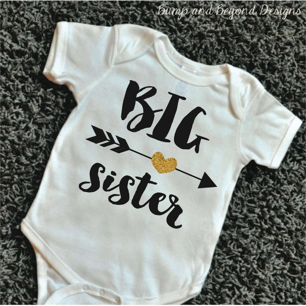 Big Sister Shirt Sibling Sister Shirt Glitter Big Sister Shirt