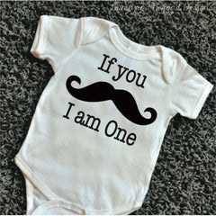 First Birthday Outfit Boy If You Mustache I Am One Boy First Birthday Shirt Mustache Shirt 094 - Bump and Beyond Designs