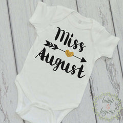 Miss Birthday Girl Shirt Girl Birthday Shirt Glitter Bodysuit Gold Birthday Shirt Month Birthday Shirt Party Outfit Choose Your Month 052 - Bump and Beyond Designs