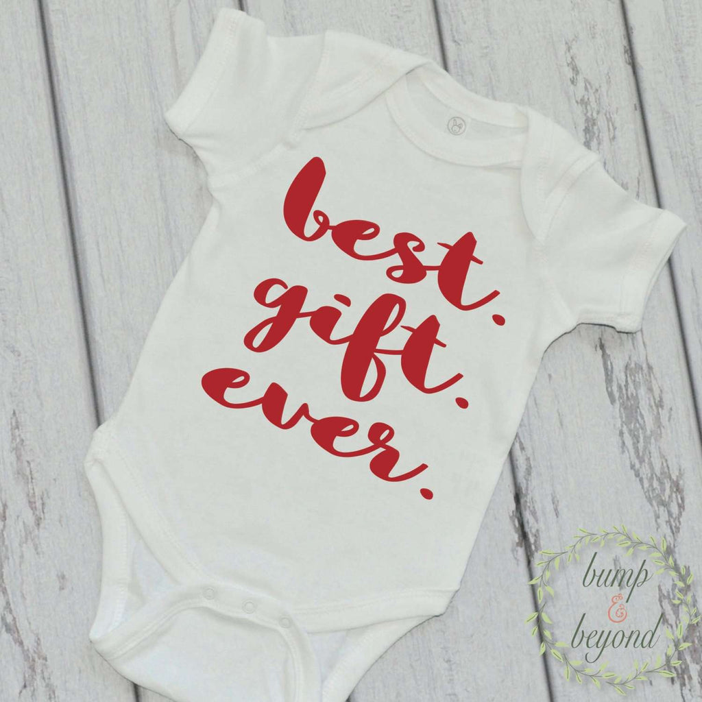 Baby Girl Christmas Outfit Newborn Christmas Outfit Baby's 1st Christmas Best Gift Ever Red White Christmas Kids Christmas Outfit 05 - Bump and Beyond Designs