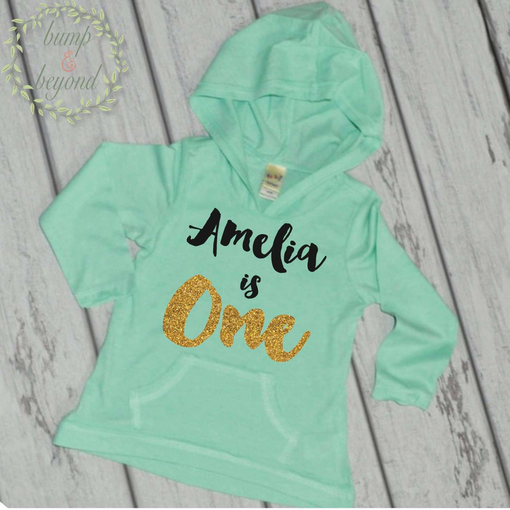 First Birthday Outfit Girl 1st Birthday Shirt Girl 1 Year Old Birthday Shirt Girl One Year Old Birthday Girl Hoodie 1st Birthday Outfit 091 - Bump and Beyond Designs