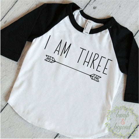 Three Year Old Birthday Shirt Boy 3 Years Old Birthday Outfit Raglan Toddler Shirt 3rd Birthday Shirt Hipster Boy Clothes Modern Arrow 130