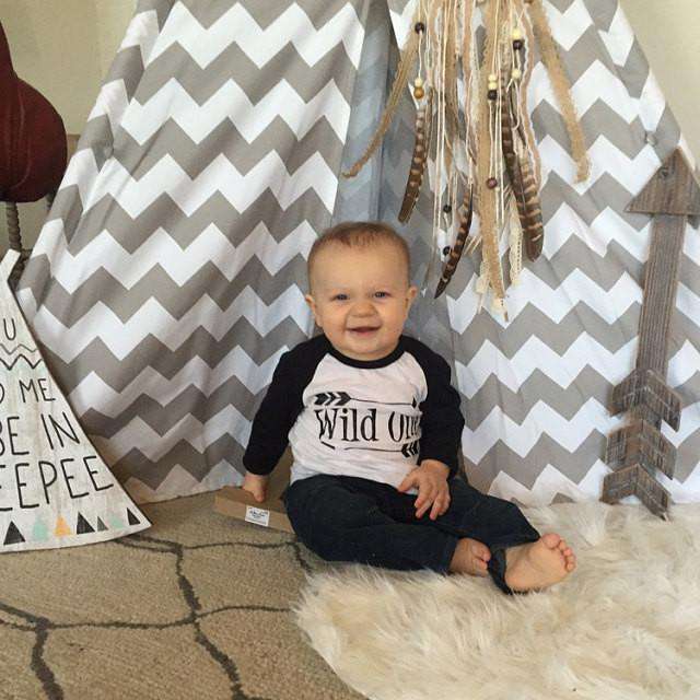 Wild One First Birthday Shirt Boy 1st Birthday Outfit Arrow Hipster Raglan Boy Clothes 025 - Bump and Beyond Designs