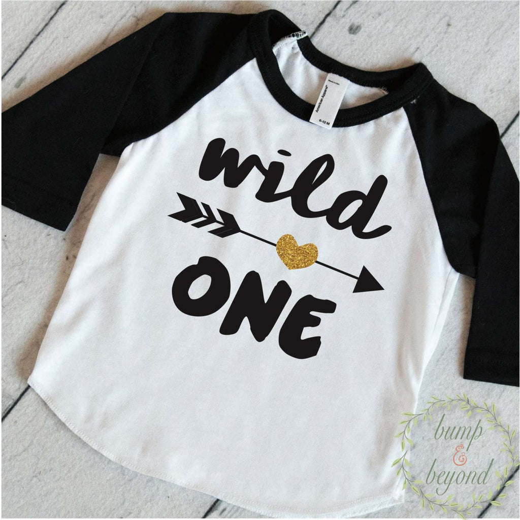 Wild One Girl First Birthday Shirt 1 Year Old Birthday Shirt Girl