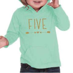 Girl Fifth Birthday Shirt 5th Birthday Shirts for Girls Fifth Year Old Girl Birthday Outfit Hoodie 5th Birthday Girl Outfit Green Pink 133 - Bump and Beyond Designs