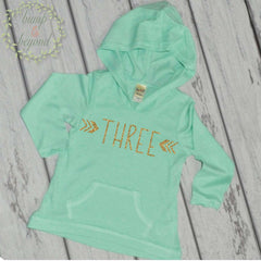 Third Birthday Shirt Girl 3rd Birthday Shirts for Girls Three Year Old Girl Birthday Outfit Hoodie 3rd Birthday Girl Outfit Green Pink 132 - Bump and Beyond Designs