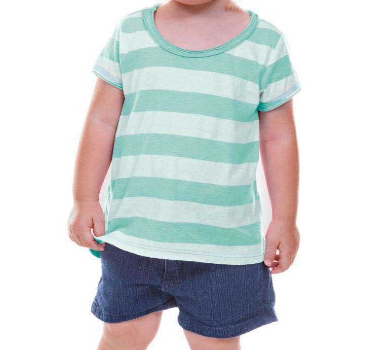 Threenager 3rd Birthday Girl Shirt, Turquoise Stripes - Bump and Beyond Designs