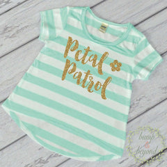 Flower Girl Shirt Petal Patrol Shirt Gold Glitter Flower Girl Shirt Flower Girl Wedding Rehearsal Shirt Glitter Flower Girl Shirt 148 - Bump and Beyond Designs