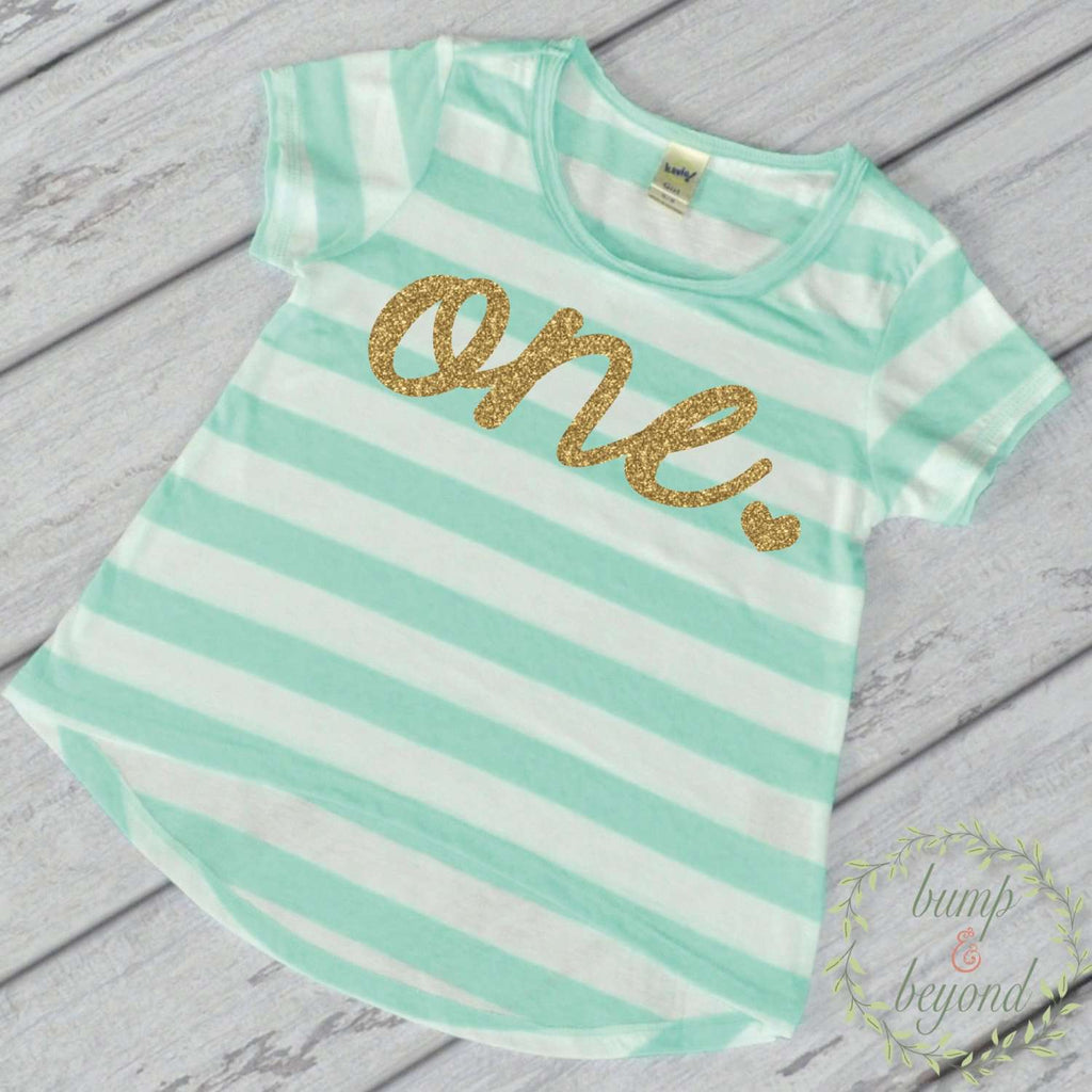 Girl First Birthday Shirt Golden Birthday Shirt First Birthday Outfit Girl Green T-Shirt 032 - Bump and Beyond Designs