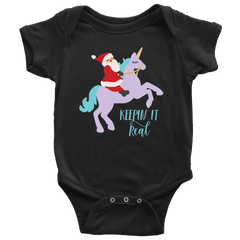 Baby Funny Christmas Outfit, Santa Riding a Unicorn Shirt - Bump and Beyond Designs