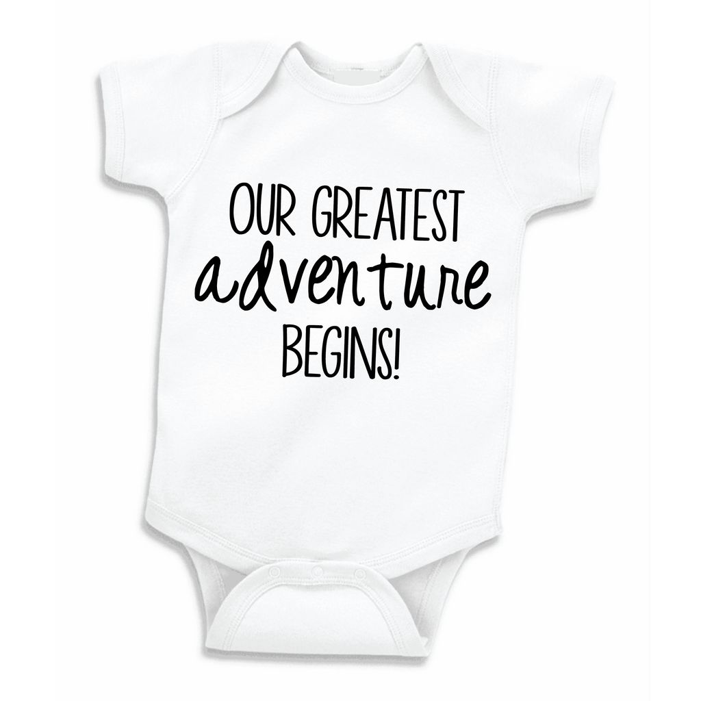 Our Greatest Adventure Begins Pregnancy Announcement Bodysuit