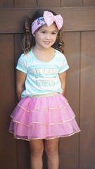 Preschool Princess Shirt, Turquoise Stripes - Bump and Beyond Designs