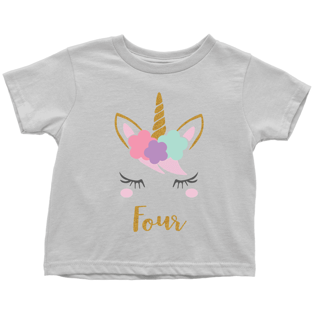 Unicorn 4th Birthday Girl Shirt - Bump and Beyond Designs