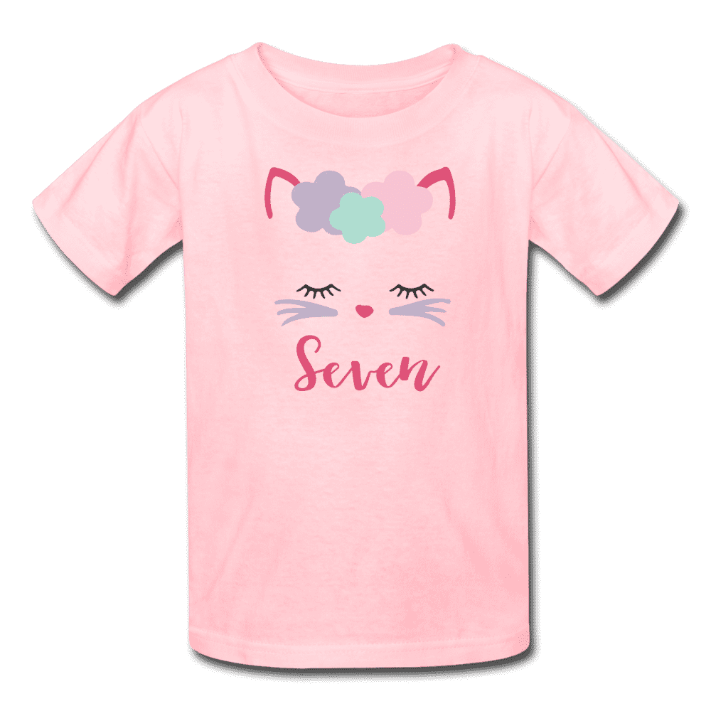 Kitty 7th Birthday Girl Shirt - pink