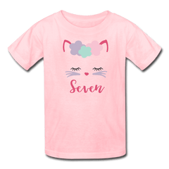 Kitty 7th Birthday Girl Shirt - pink