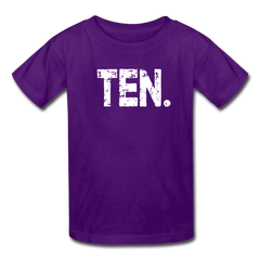 Boy 10th Birthday Shirt, Birthday Boy T-Shirt, Ten Year Old Birthday Gift - purple