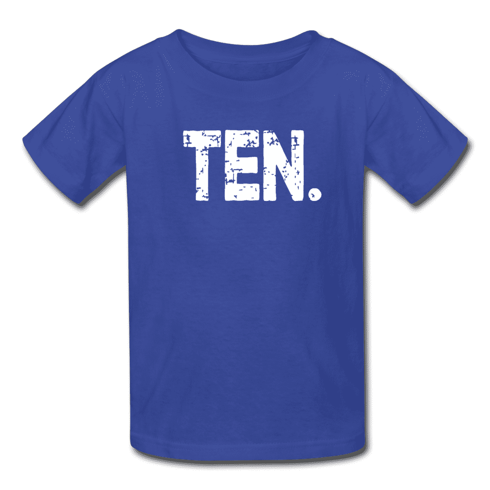 Boy 10th Birthday Shirt, Birthday Boy T-Shirt, Ten Year Old Birthday Gift - royal blue