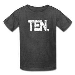 Boy 10th Birthday Shirt, Birthday Boy T-Shirt, Ten Year Old Birthday Gift - heather black