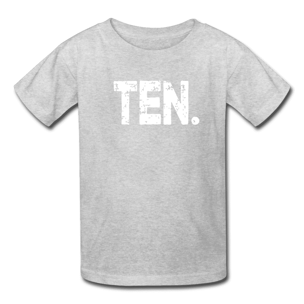 Boy 10th Birthday Shirt, Birthday Boy T-Shirt, Ten Year Old Birthday Gift - heather gray