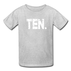 Boy 10th Birthday Shirt, Birthday Boy T-Shirt, Ten Year Old Birthday Gift - heather gray