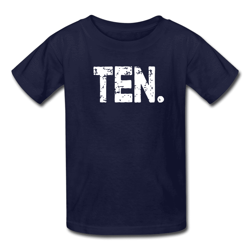 Boy 10th Birthday Shirt, Birthday Boy T-Shirt, Ten Year Old Birthday Gift - navy