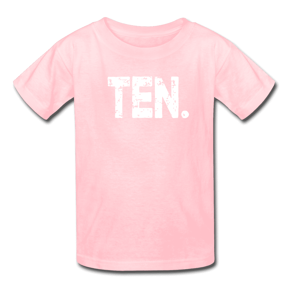 Boy 10th Birthday Shirt, Birthday Boy T-Shirt, Ten Year Old Birthday Gift - pink
