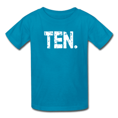 Boy 10th Birthday Shirt, Birthday Boy T-Shirt, Ten Year Old Birthday Gift - turquoise