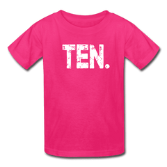 Boy 10th Birthday Shirt, Birthday Boy T-Shirt, Ten Year Old Birthday Gift - fuchsia